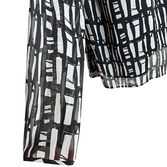 Coldwater Creek Tunic Top Size M (10-12) Sheer With Lining Lacework Neckline - Picture 2 of 10